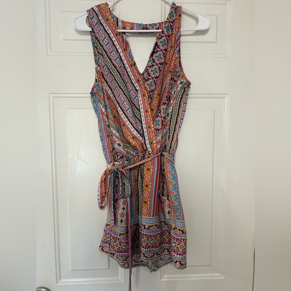 Multicolor Sleeveless Bohemian Romper